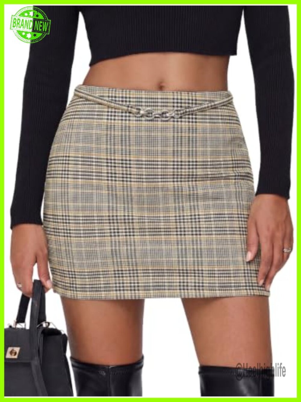 Plaid Mini Skirt Bodycon High Waist Y2K Party Pencil Skirt